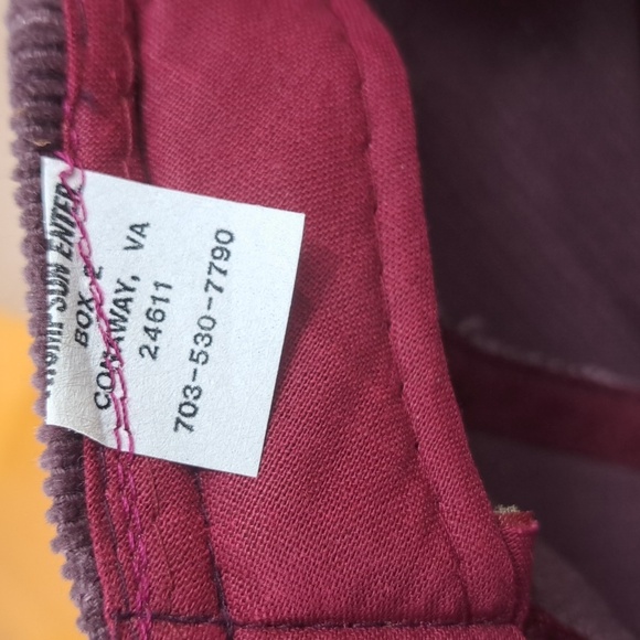 Vintage 80s Virginia Coal corduroy rope brim patched zip tab wine red hat - Picture 8 of 8
